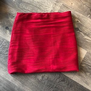 Red mini skirt